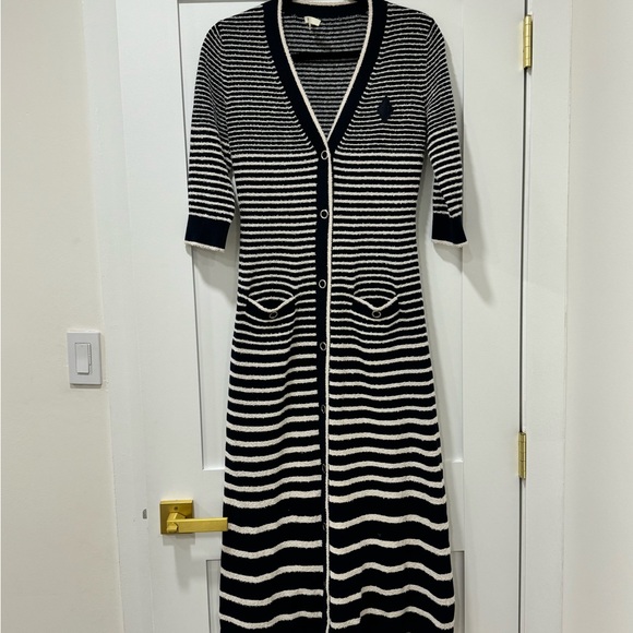 Maje Myplage Long Striped Cardigan size 1 - Picture 2 of 5